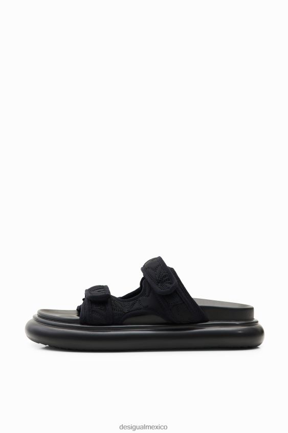 Desigual mujer sandalias con tiras bordadas VZ26R0393 calzado