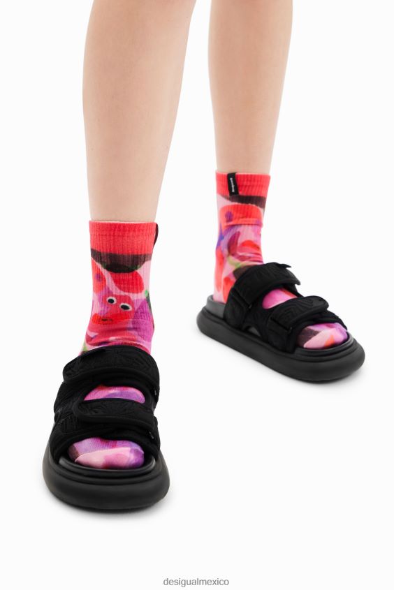 Desigual mujer sandalias con tiras bordadas VZ26R0393 calzado