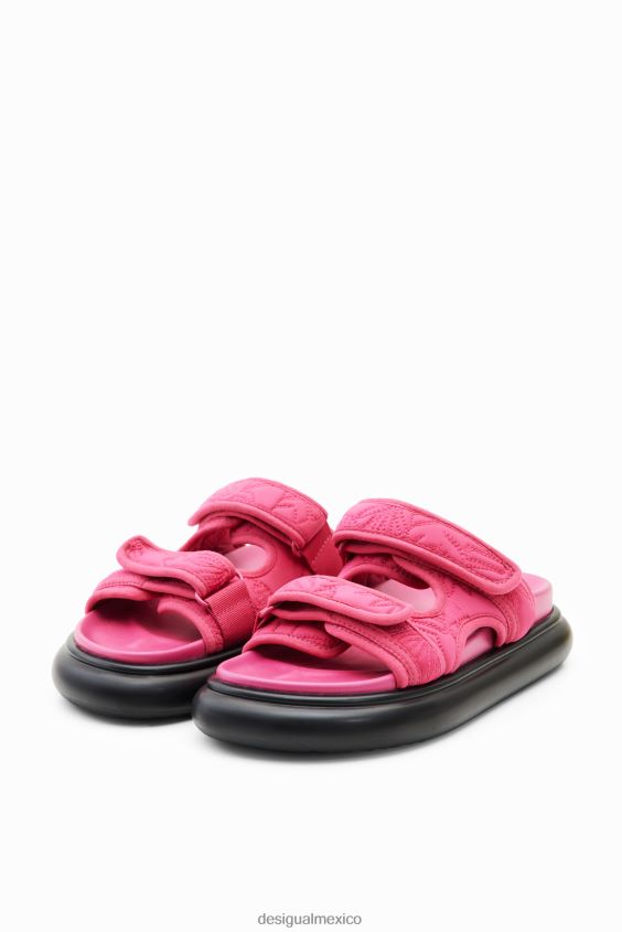 Desigual mujer sandalias con tiras bordadas VZ26R0986 calzado