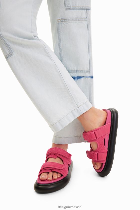 Desigual mujer sandalias con tiras bordadas VZ26R0986 calzado