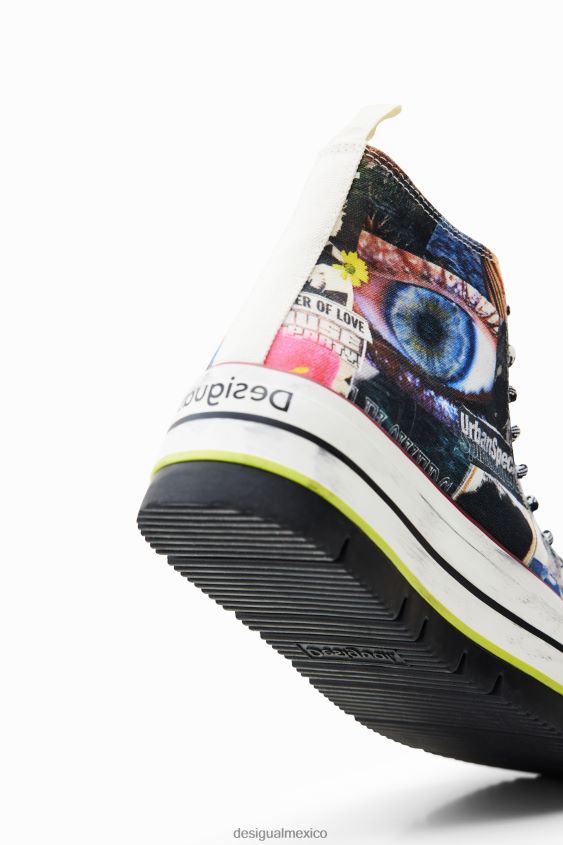 Desigual mujer tenis altos con plataforma y collage VZ26R01464 calzado