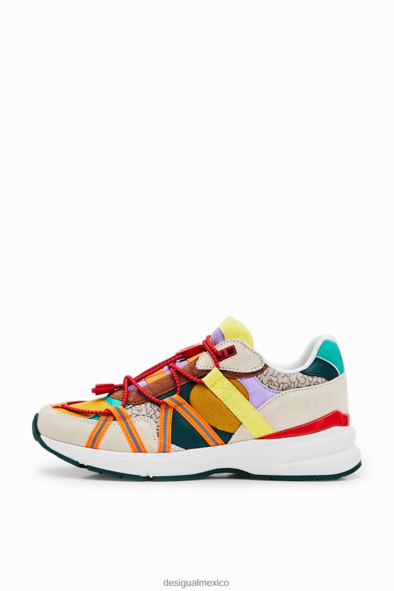 Desigual mujer tenis con detalles de trekking y patchwork VZ26R01465 calzado