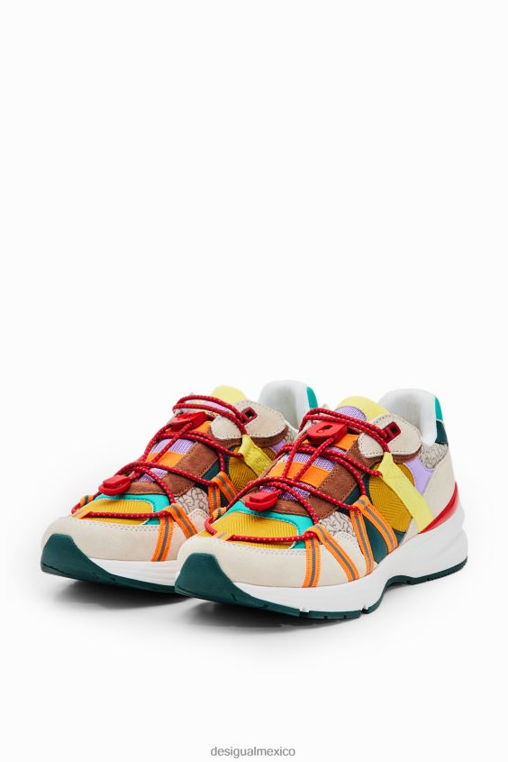 Desigual mujer tenis con detalles de trekking y patchwork VZ26R01465 calzado
