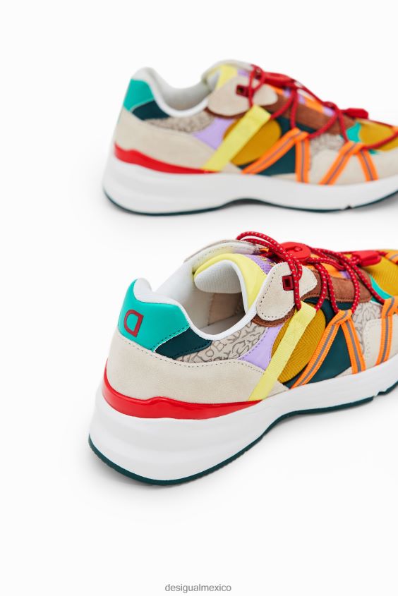 Desigual mujer tenis con detalles de trekking y patchwork VZ26R01465 calzado