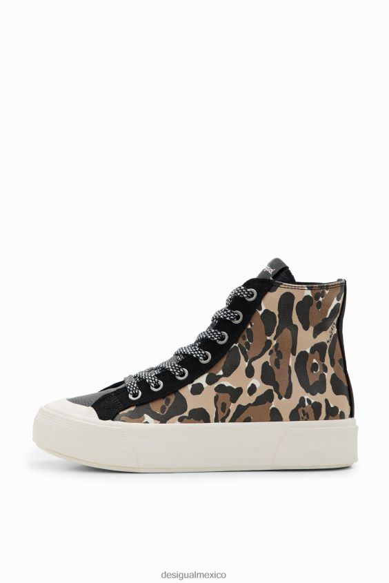 Desigual mujer zapatillas altas con estampado animal VZ26R01493 calzado
