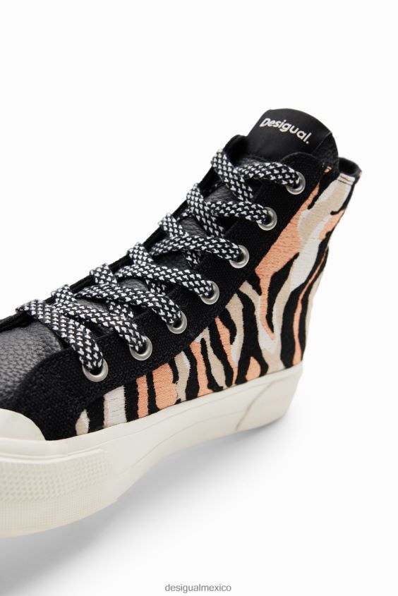 Desigual mujer zapatillas altas con estampado animal VZ26R01493 calzado