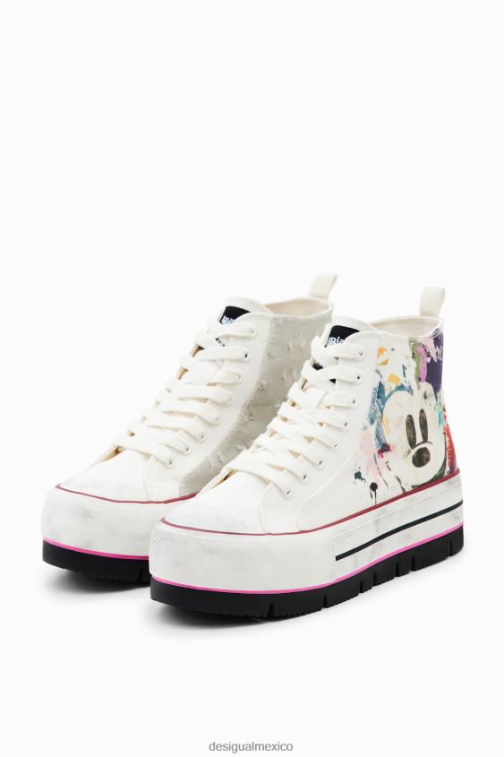 Desigual mujer zapatillas altas con plataforma de mickey mouse de disney VZ26R01511 calzado