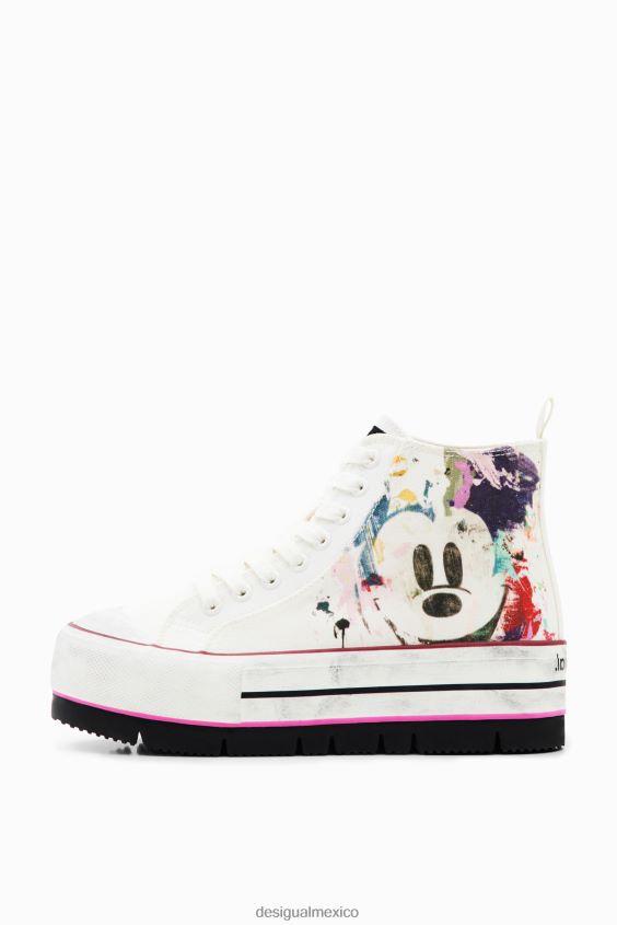 Desigual mujer zapatillas altas con plataforma de mickey mouse de disney VZ26R01511 calzado