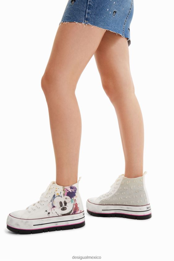 Desigual mujer zapatillas altas con plataforma de mickey mouse de disney VZ26R01511 calzado