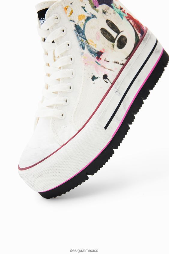 Desigual mujer zapatillas altas con plataforma de mickey mouse de disney VZ26R01511 calzado