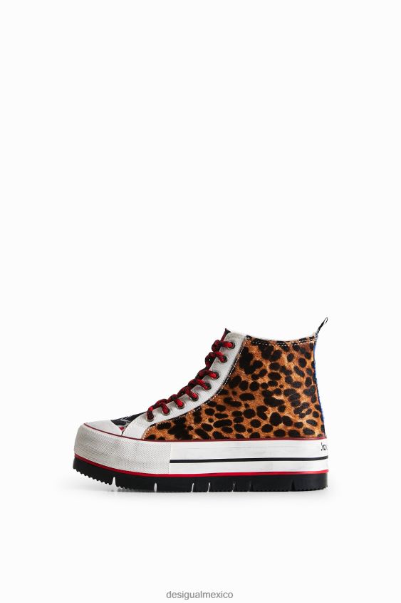 Desigual mujer zapatillas altas con plataforma y estampado animal VZ26R01473 calzado