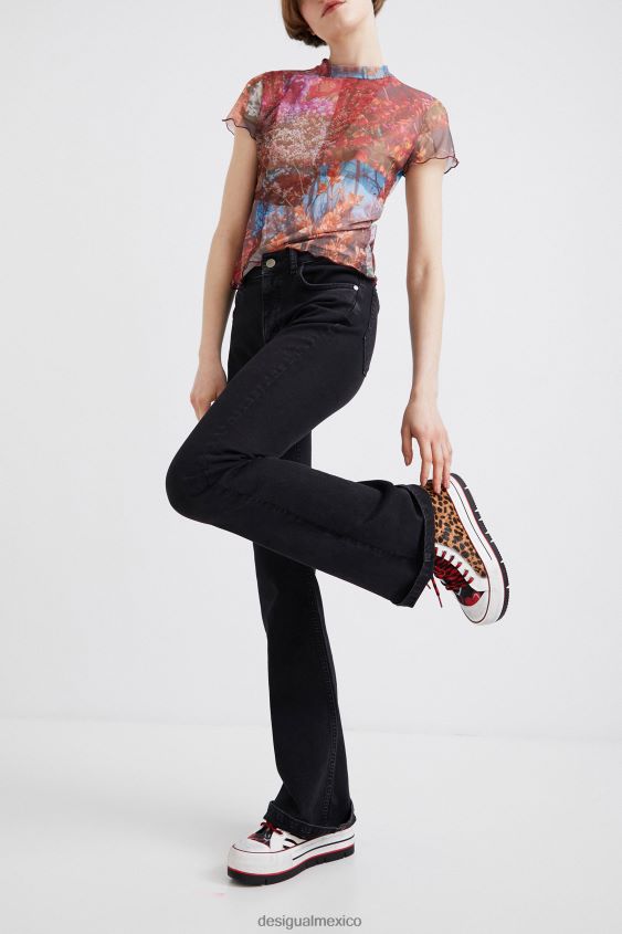 Desigual mujer zapatillas altas con plataforma y estampado animal VZ26R01473 calzado