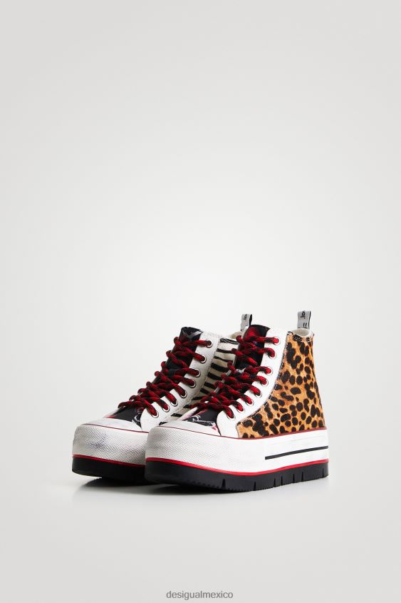 Desigual mujer zapatillas altas con plataforma y estampado animal VZ26R01473 calzado