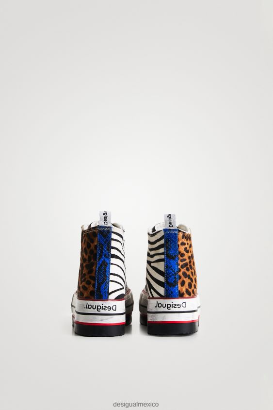 Desigual mujer zapatillas altas con plataforma y estampado animal VZ26R01473 calzado