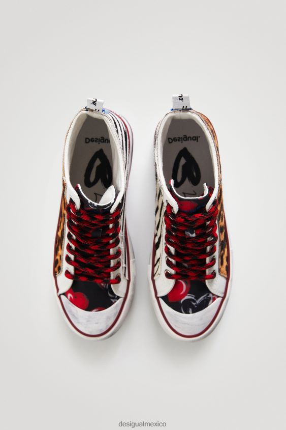 Desigual mujer zapatillas altas con plataforma y estampado animal VZ26R01473 calzado