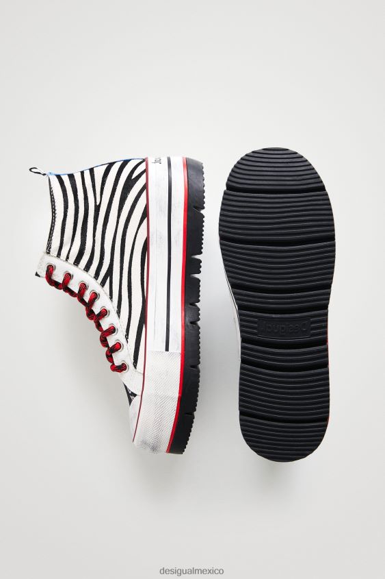 Desigual mujer zapatillas altas con plataforma y estampado animal VZ26R01473 calzado
