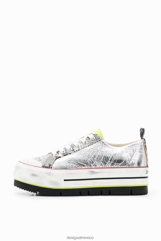 Desigual mujer zapatillas bajas con plataforma y parche VZ26R01472 calzado