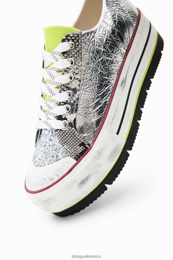 Desigual mujer zapatillas bajas con plataforma y parche VZ26R01472 calzado