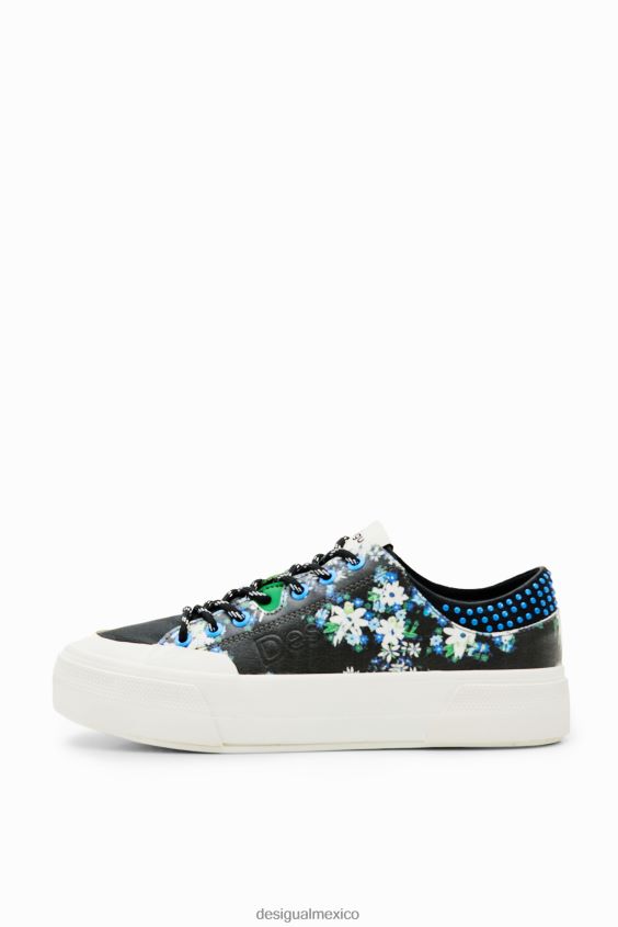 Desigual mujer zapatillas con plataforma y flores VZ26R01499 calzado