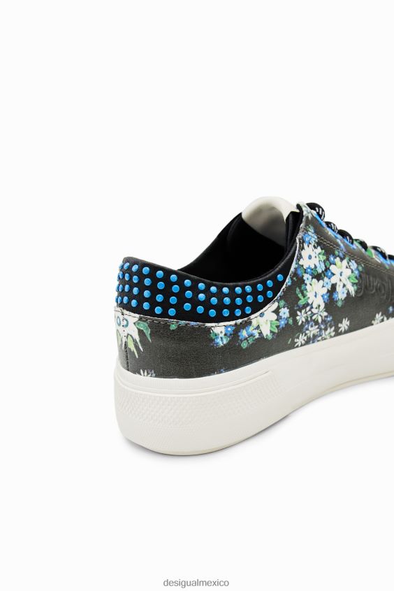 Desigual mujer zapatillas con plataforma y flores VZ26R01499 calzado