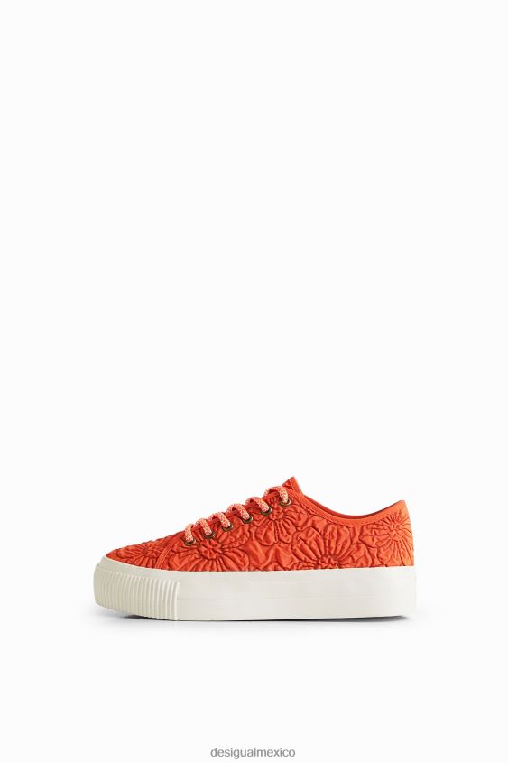 Desigual mujer zapatillas con plataforma y flores VZ26R01514 calzado