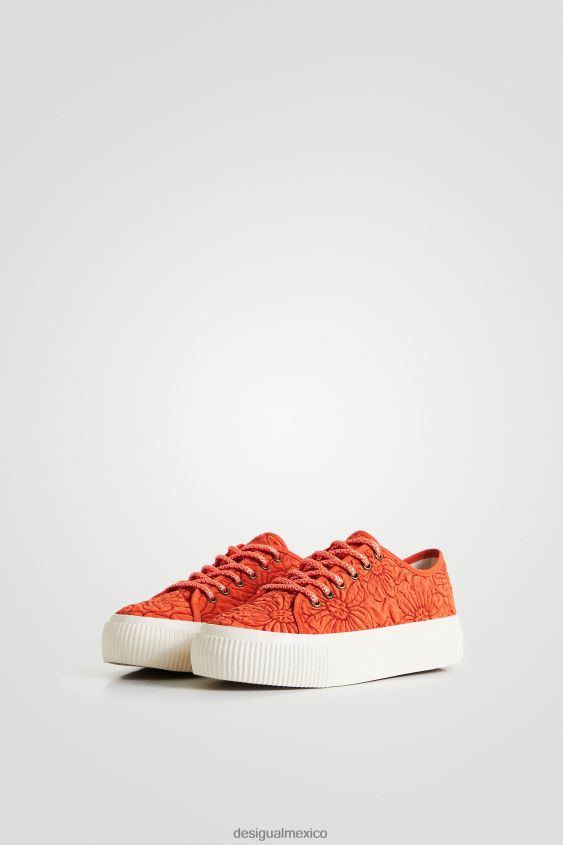 Desigual mujer zapatillas con plataforma y flores VZ26R01514 calzado