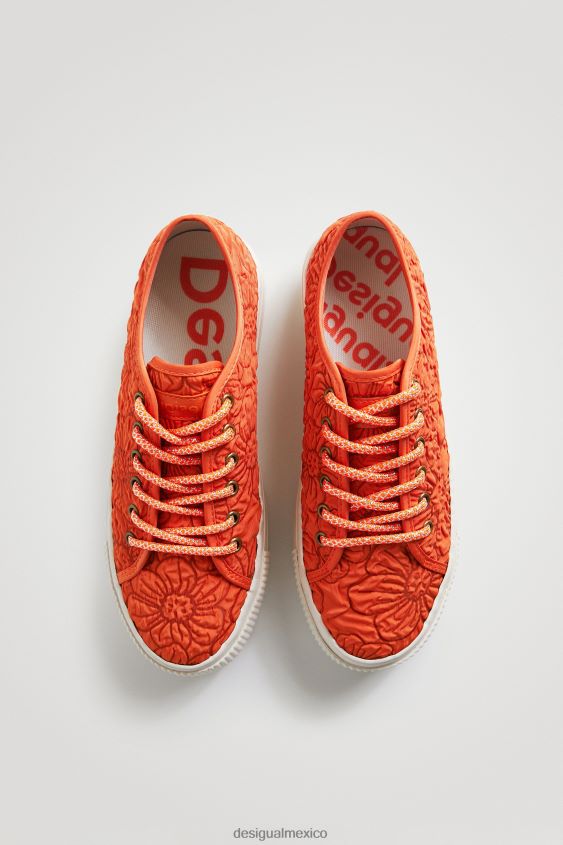 Desigual mujer zapatillas con plataforma y flores VZ26R01514 calzado