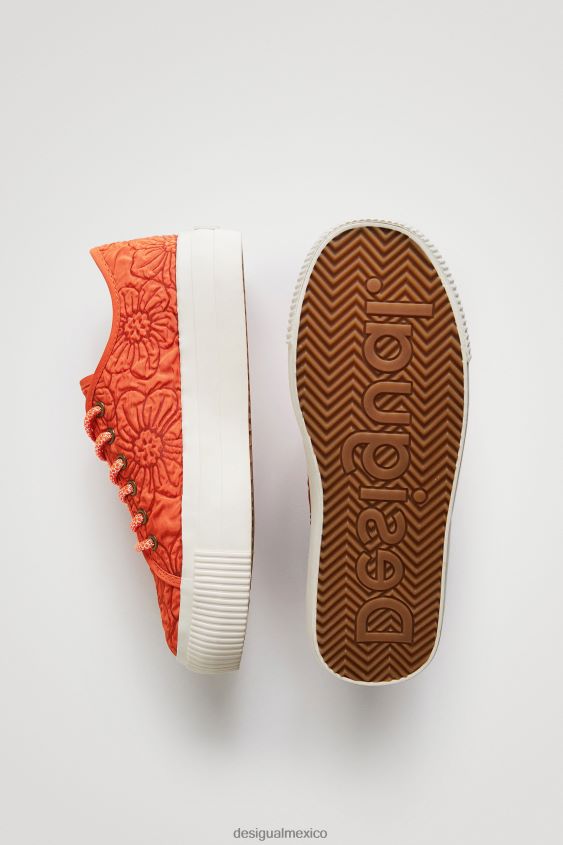 Desigual mujer zapatillas con plataforma y flores VZ26R01514 calzado