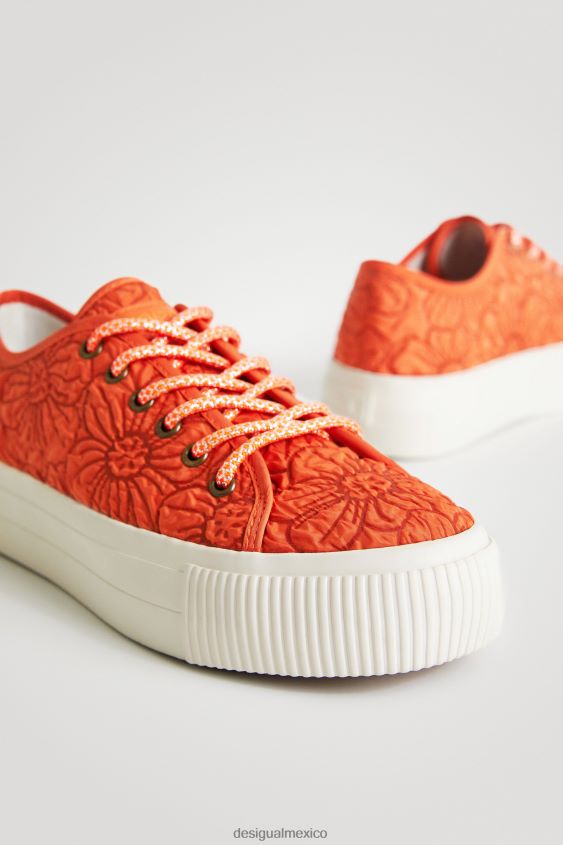 Desigual mujer zapatillas con plataforma y flores VZ26R01514 calzado
