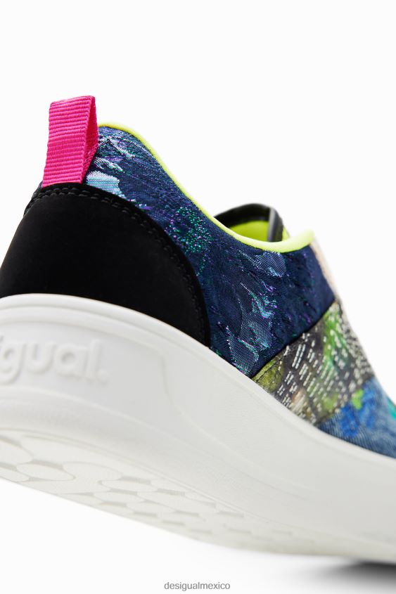 Desigual mujer zapatillas con plataforma y patchwork VZ26R01482 calzado