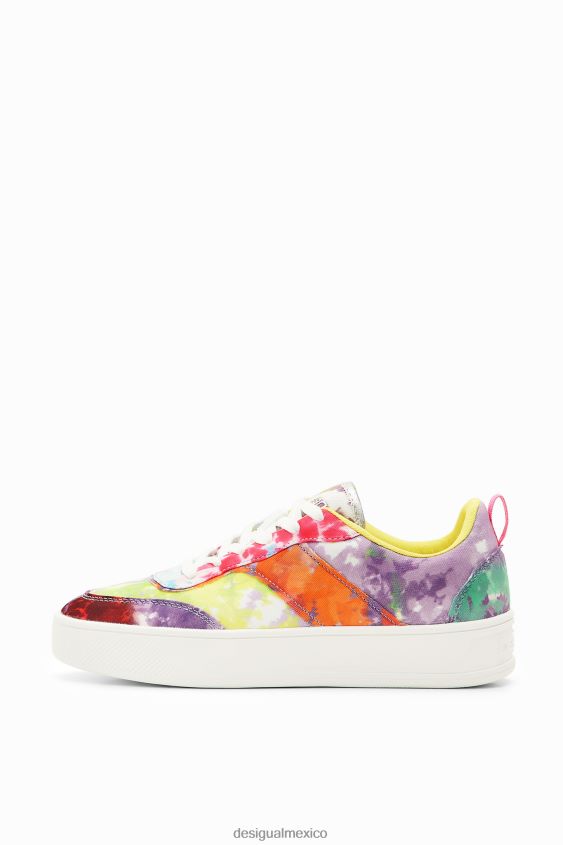 Desigual mujer zapatillas con plataforma y patchwork en acuarela VZ26R01503 calzado