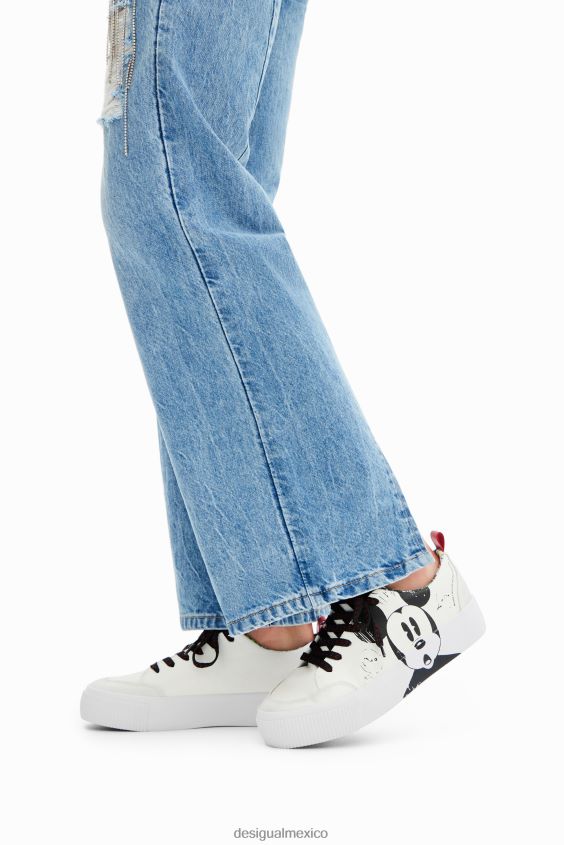 Desigual mujer zapatillas craqueladas de mickey mouse de disney VZ26R01023 calzado