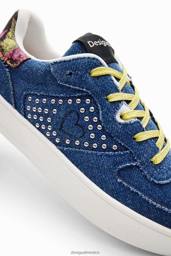 Desigual mujer zapatillas de mezclilla con plataforma y corazón VZ26R01491 calzado