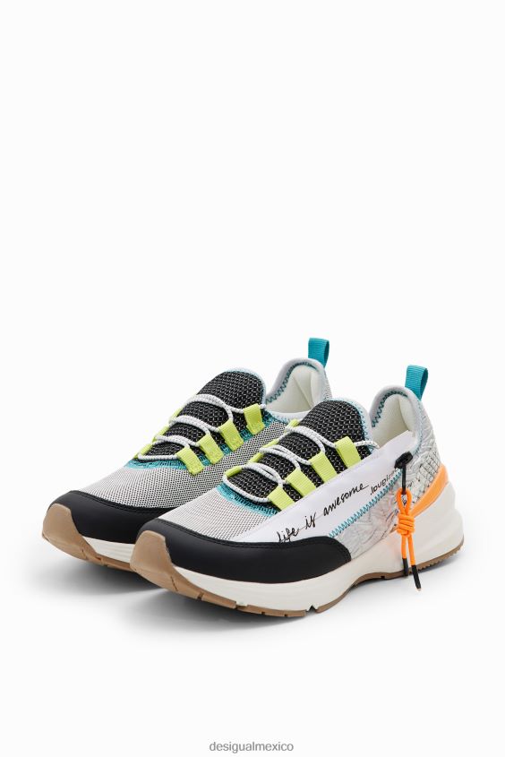 Desigual mujer zapatillas deportivas con patchwork y cremallera VZ26R01466 calzado