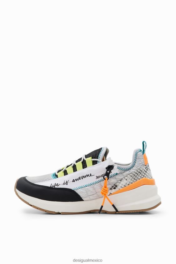 Desigual mujer zapatillas deportivas con patchwork y cremallera VZ26R01466 calzado