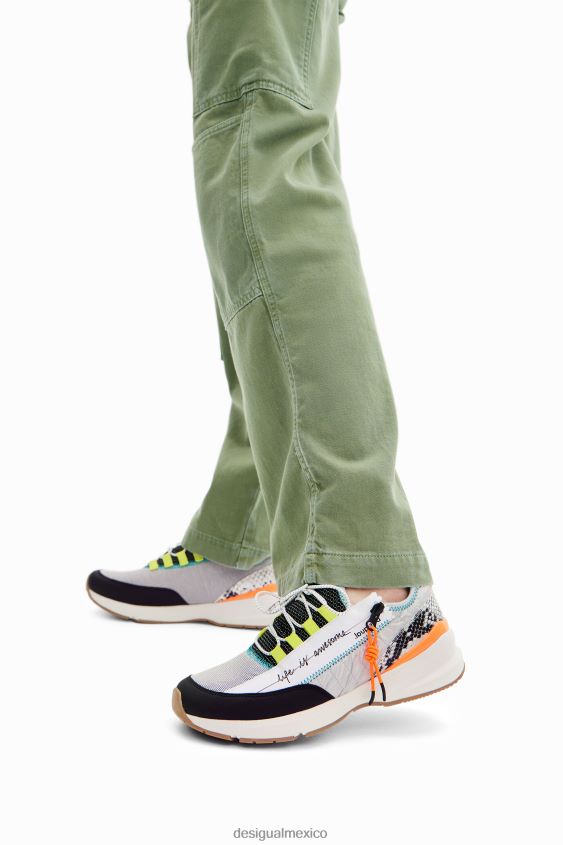 Desigual mujer zapatillas deportivas con patchwork y cremallera VZ26R01466 calzado