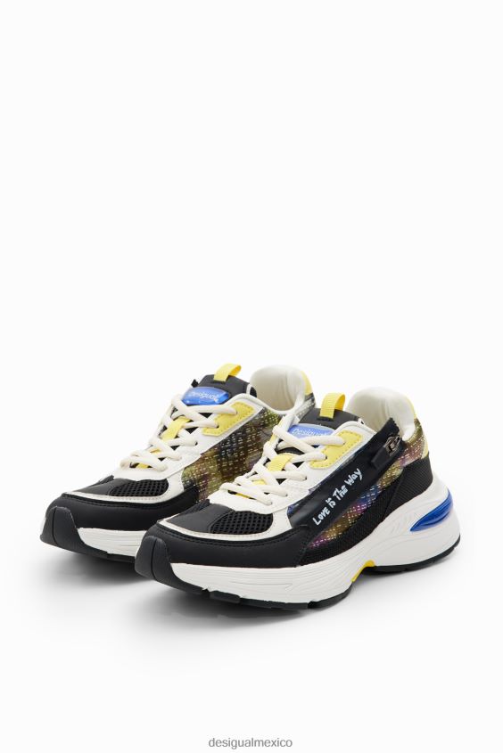 Desigual mujer zapatillas deportivas con patchwork y cremallera VZ26R01490 calzado
