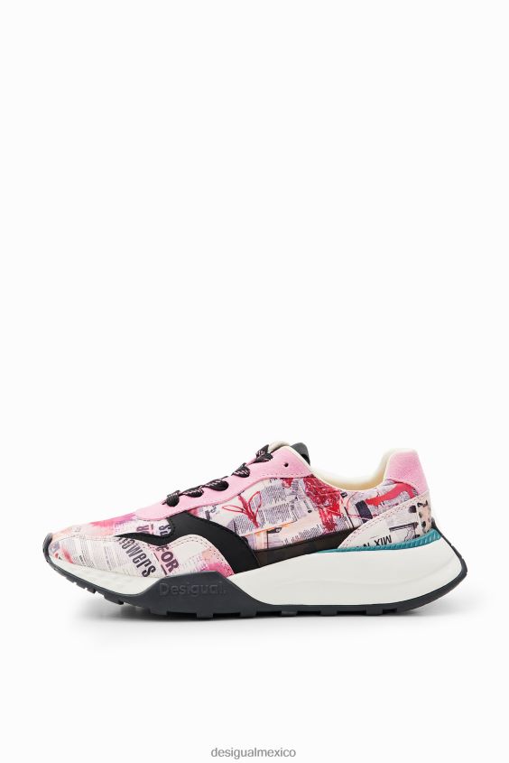 Desigual mujer zapatillas deportivas de periódico VZ26R01492 calzado