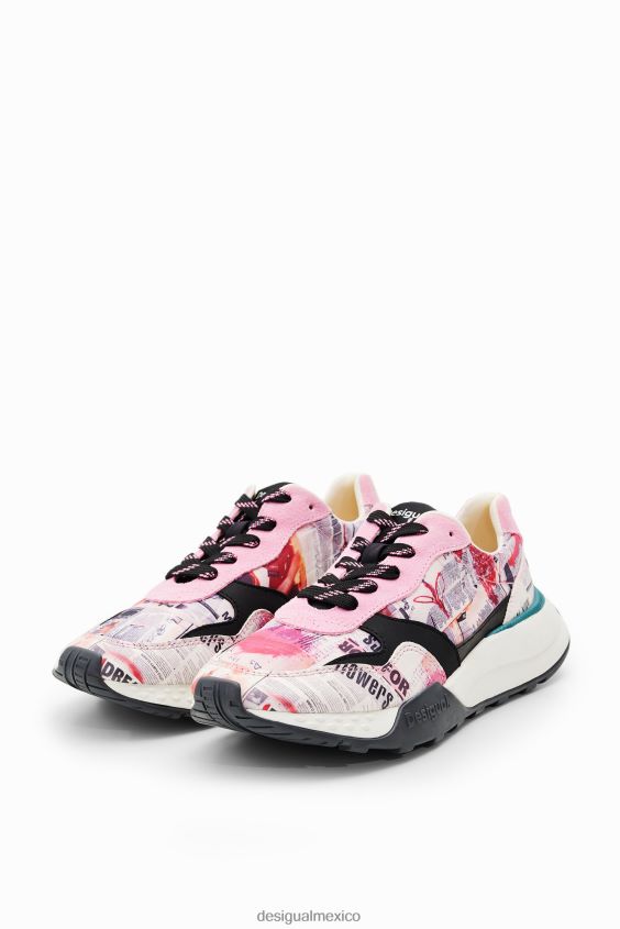Desigual mujer zapatillas deportivas de periódico VZ26R01492 calzado