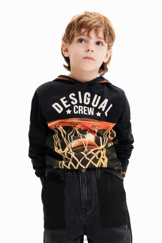 Desigual chico camiseta con capucha de baloncesto VZ26R01727 ropa