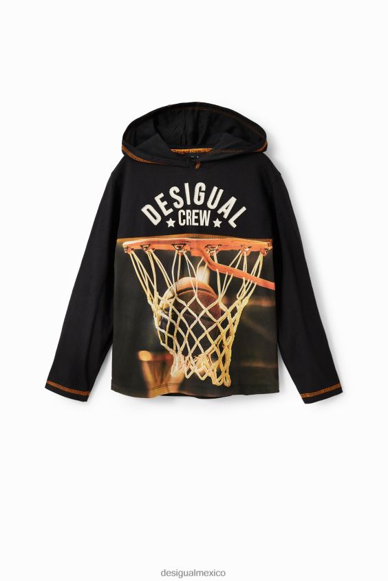 Desigual chico camiseta con capucha de baloncesto VZ26R01727 ropa