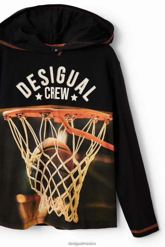 Desigual chico camiseta con capucha de baloncesto VZ26R01727 ropa