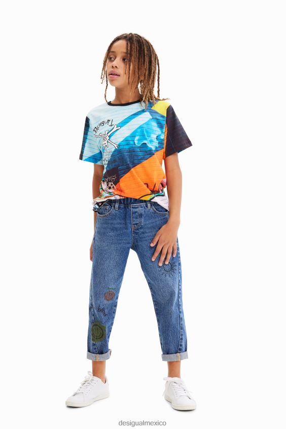 Desigual chico camiseta con graffiti fotográfico VZ26R01814 ropa