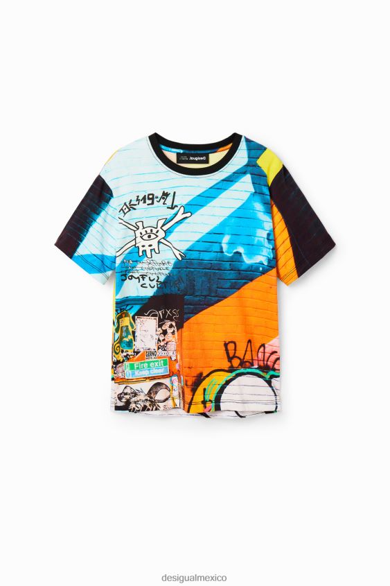 Desigual chico camiseta con graffiti fotográfico VZ26R01814 ropa