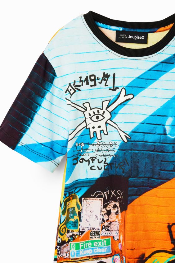 Desigual chico camiseta con graffiti fotográfico VZ26R01814 ropa