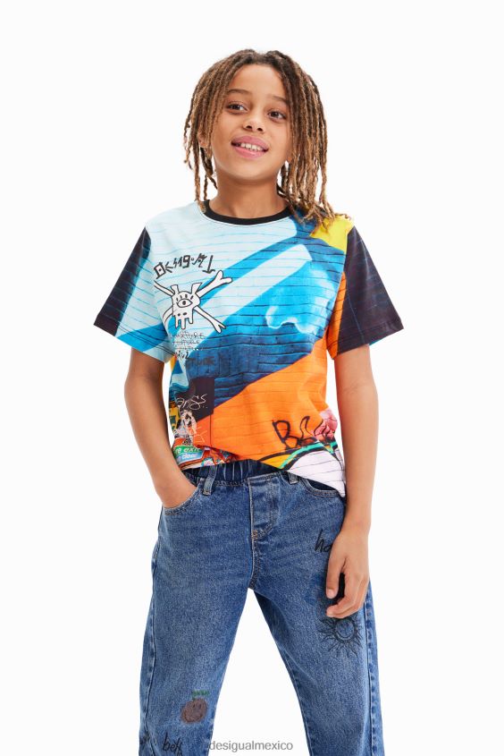 Desigual chico camiseta con graffiti fotográfico VZ26R01814 ropa