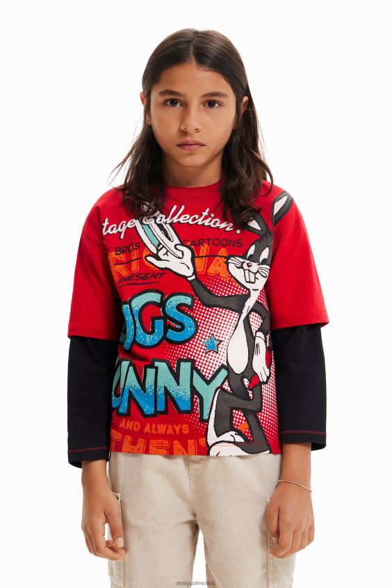 Desigual chico camiseta de doble manga de bugs bunny VZ26R01796 ropa