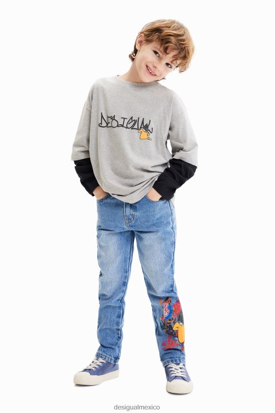 Desigual chico camiseta de doble manga looney tunes VZ26R01741 ropa