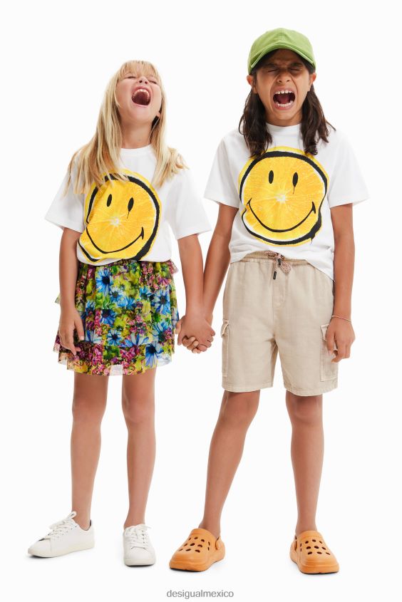 Desigual chico camiseta de manga corta con emoticón VZ26R01782 ropa
