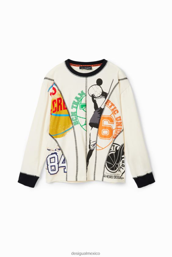 Desigual chico camiseta deportiva con patchwork VZ26R01778 ropa